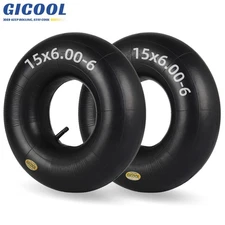 2-Pack 15x6.00-6 Inner Tube, Replacement Lawn Mower Tire Tube, TR-13 Valve Stem