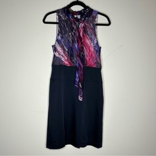 MARKDOWN - BCBG Maxazria Dress Sunset Reflections 100 Silk Party Purple