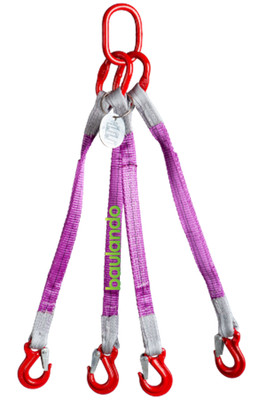 Trizeratop Hebebandgehänge 4 Strang 2100 kg 1 Meter Ösenhaken Anschlagkette