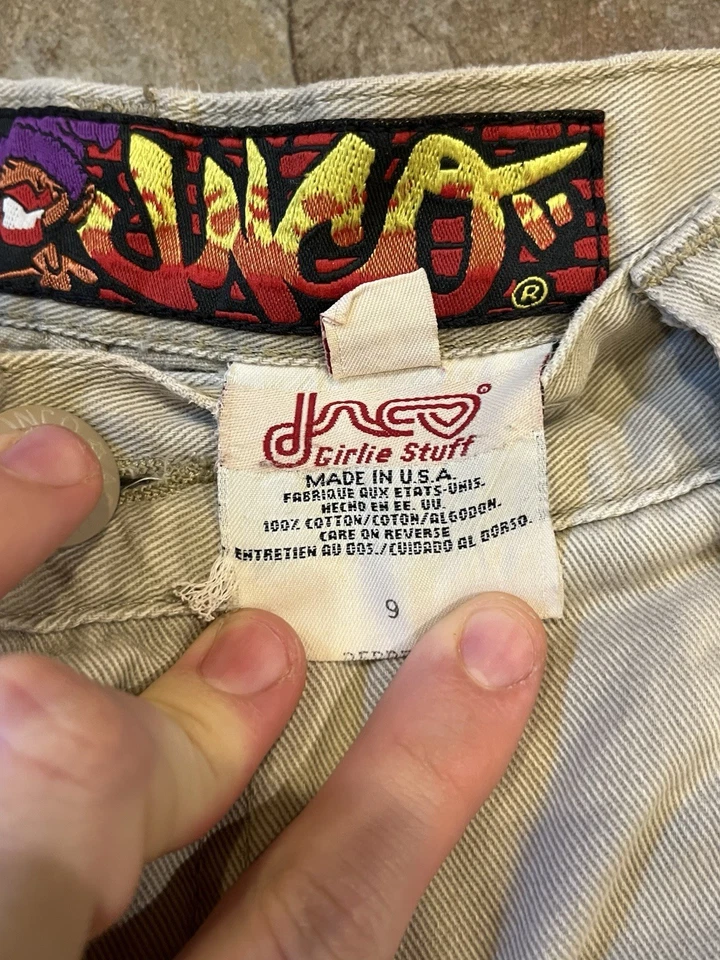 Rare Vintage 90s Jnco Jeans Khakis Pants womens Wide Leg Superstar girlie Sz 9 - Image 4 of 4