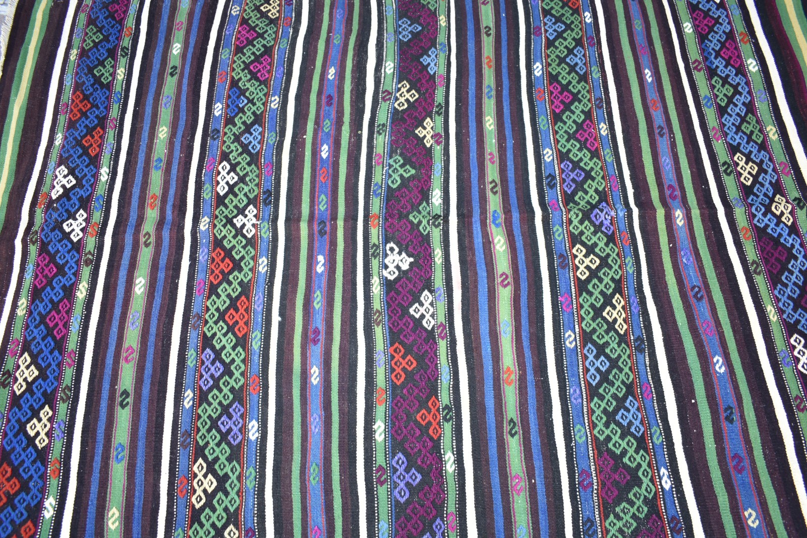 Turkish Rug 4 x 6 ft Vintage Embroidered Oushak Cicim Rug Home Decor Wool Rug