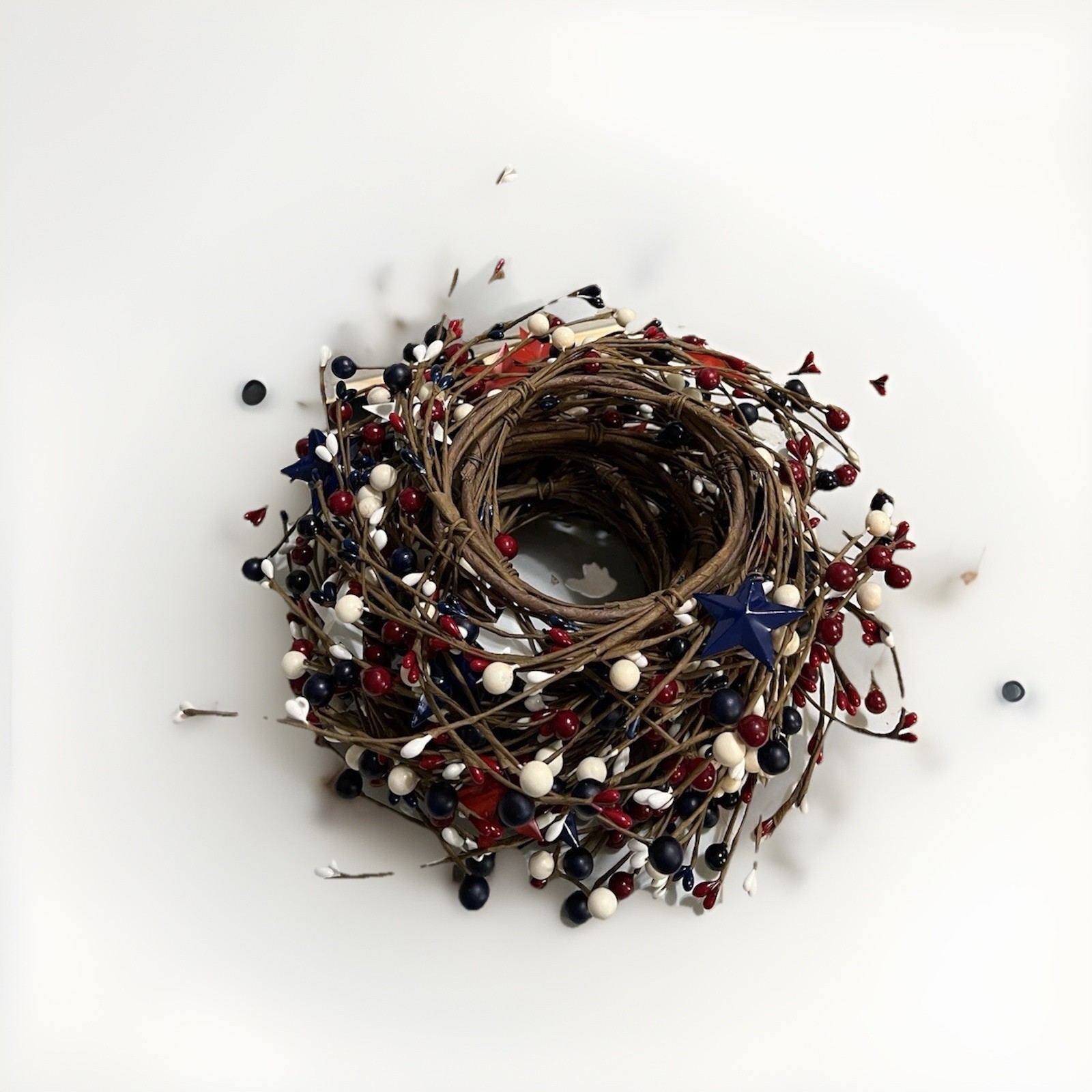 3-1/2" Americana Pip Ring w/ Stars Red Cream Blue Patriotic