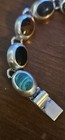 MEXICO TAXCO 925 TJ 7 Stamped: Sterling Silver-Multi Gem Link Bracelet 7.5"x12mm — photo 2