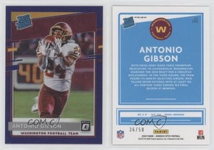 2020 Donruss Optic Rated Rookies Purple Prizm /50 Antonio Gibson #185 Rookie RC