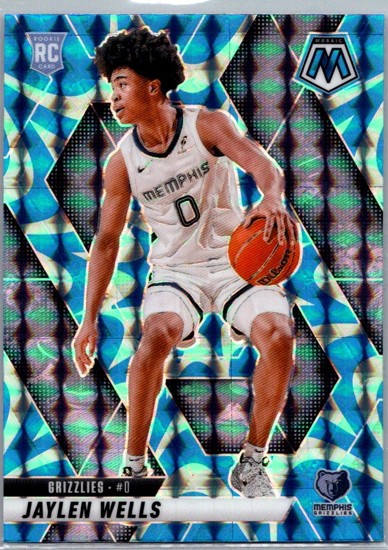 2024-25 Panini Mosaic #240 Jaylen Wells Reactive Blue Mosaic