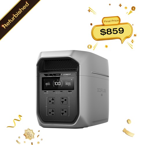 EcoFlow 2048Wh DELTA 3 Max Plus 3000W LiFePO4 Portable Power Station Generator