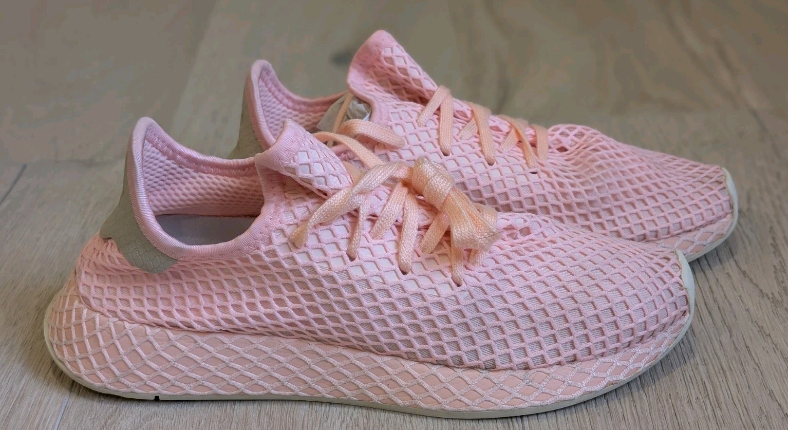 Adidas Womens Deerupt B41727 Peach Lace-Up Low Top Running S