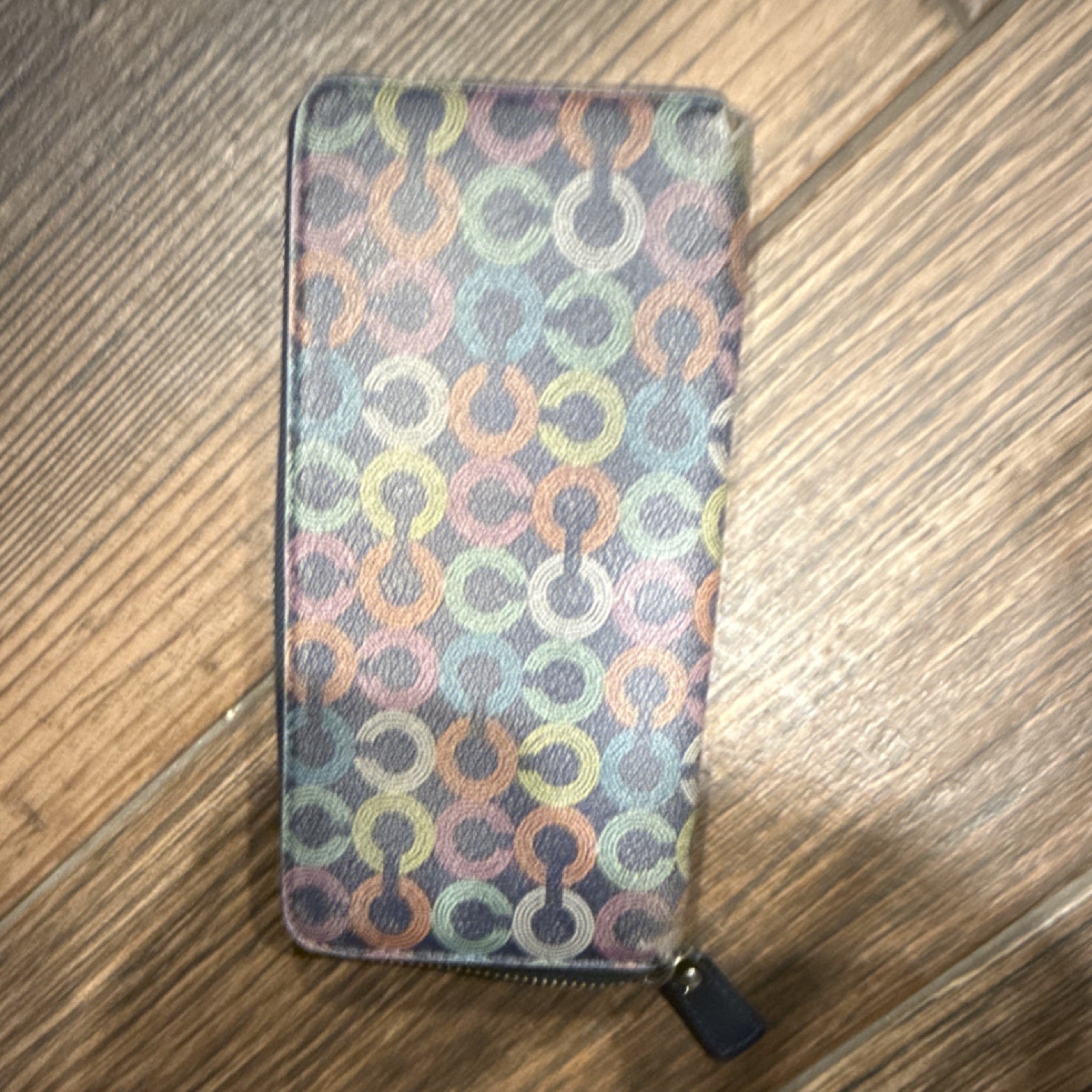 Coach Multicolor Geometric Pattern Zip-Around Wal… - image 2