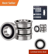 Durable 3/4" ID x 1-3/8" OD Flanged Ball Bearings - Set of 4 for Machinery