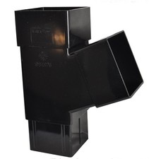 Square Downpipe Branch - Black - FREE Next-Day Delivery