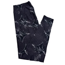 LuLaRoe Womens Leggings Size OS Black White Cats Faces Kitties One Size NWT