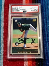 2000 Topps Autographed Baseball Barry Zito #T67 PSA Rookie Card Oakland A’s. rookie card picture