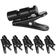 Headphone Clips Black Headset Cable Earphone Wire Collar Lapel 24mm 6 PCS