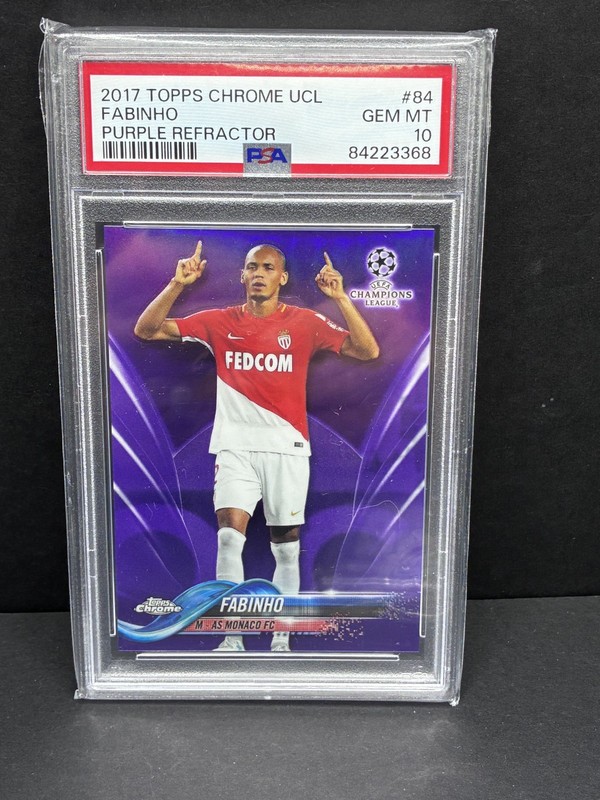 2017 Topps Chrome UEFA Champions League Fabino Purple Refractor /250 PSA 10