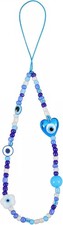 Evil Eye Phone Charm,Beaded Phone Charms Strap for Case Cellphone Wrist Strap Cu
