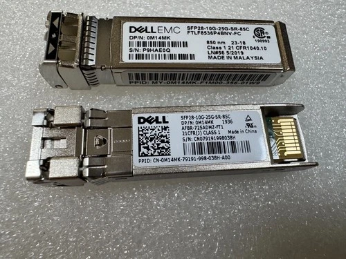 1pcs Dell EMC 25GbE SFP28 Duplex SR Transceiver M14MK 0M14MK S28-10G-25G-SR-85C
