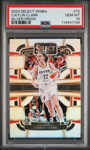 CAITLIN CLARK 2024 SELECT WNBA SILVER PRIZM ROOKIE RC #72 PSA 10 GEM MINT! FEVER