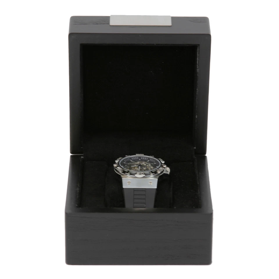 Single Watch Box 1 Extra Large Watch Black Wood Finish with Engravable plate - Image 3 of 4