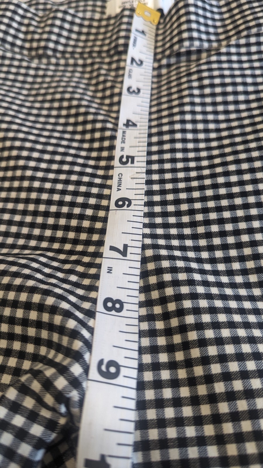 Elle White Gingham Print Pattern Stretch Ankle Cr… - image 4