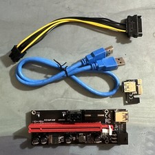 PCI-E 1x to 16x Powered USB3.0 GPU Riser Extender Adapter Card Board Cable