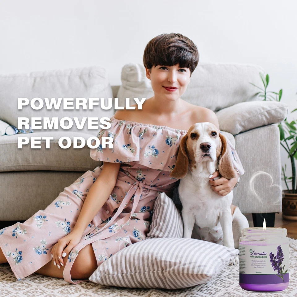 FPN Velas Eliminadoras de Olores Frascos Perfumado Cera de Soja Vela Lavanda Aroma 2 Piezas Foto 4 de 4