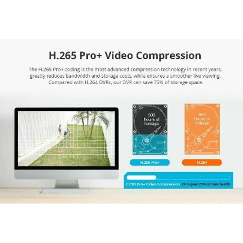 SANNCE 5IN1 16CH 1080P Lite H.265 DVR Digital Video Recorder 2TB - Imagen 3 de 9