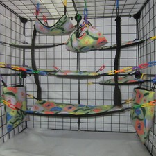 17 pc Sugar Glider Cage Set - Jungle Flowers - Rat Cage Set, Accessories