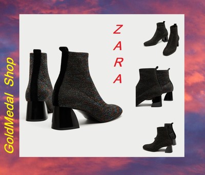 high heel sock style ankle boots