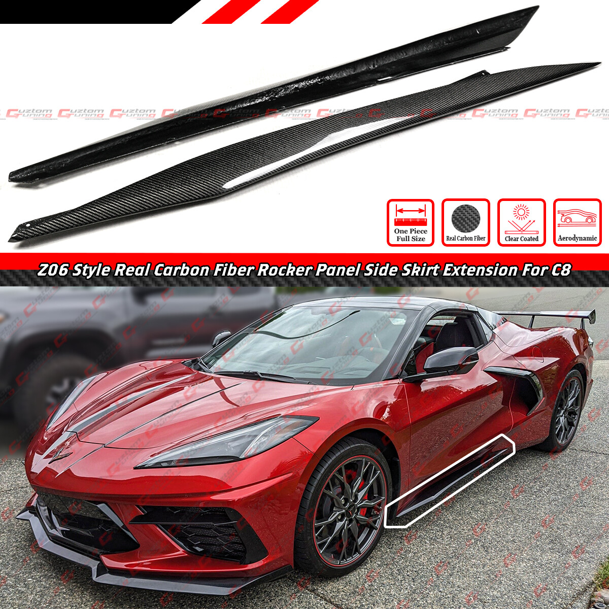 洋楽 section8 / MAKE ENDS MEET For 2020-25 Corvette C8 Real Carbon Fiber Z06 Style Side Skirt