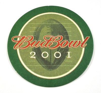 Budweiser Bud Bowl 2001 USA Beer Bier Bierdeckel Untersetzer American Football