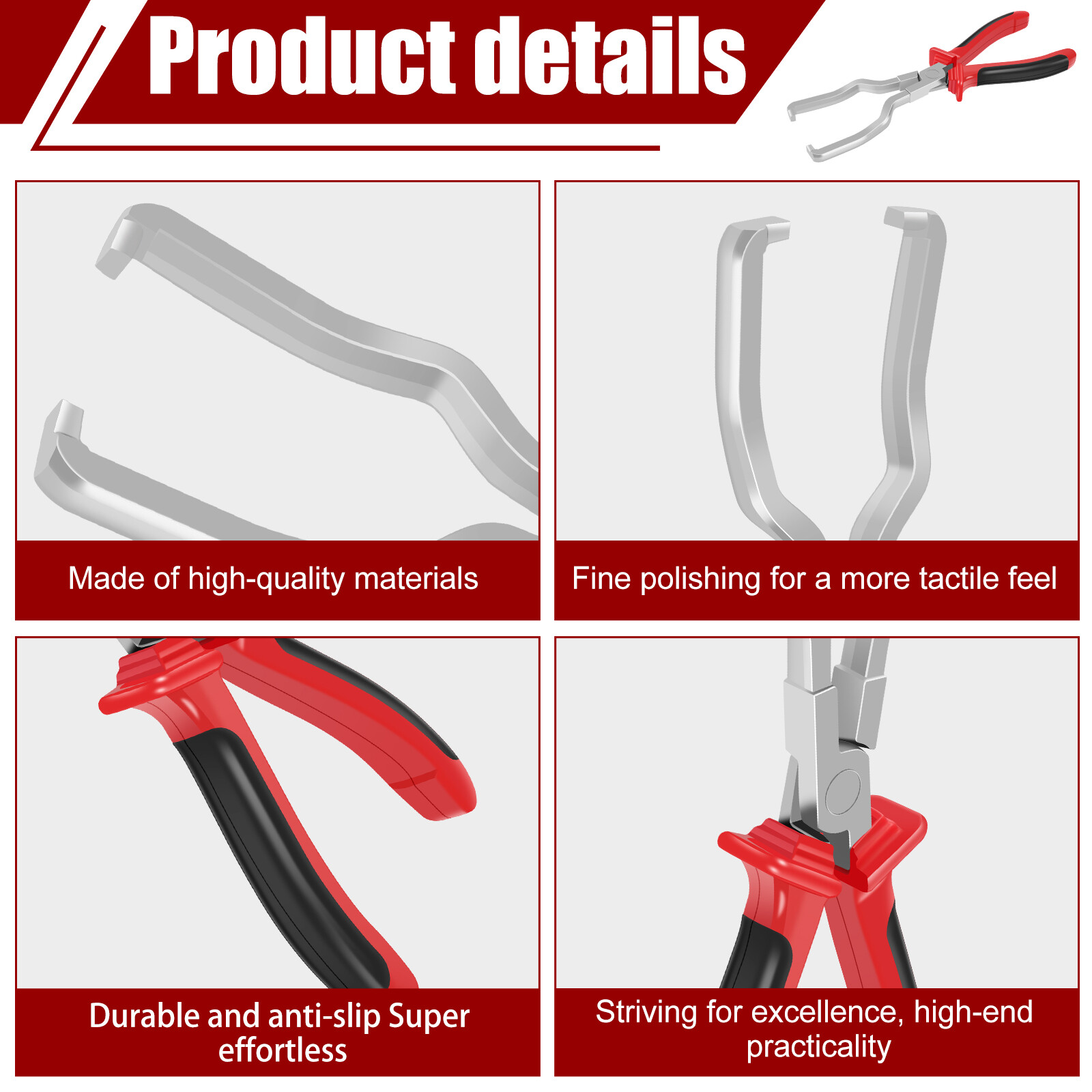 2Pcs Fuel Line Pliers 9 inch Fuel Line Clip Removal Pliers Steel Fuel