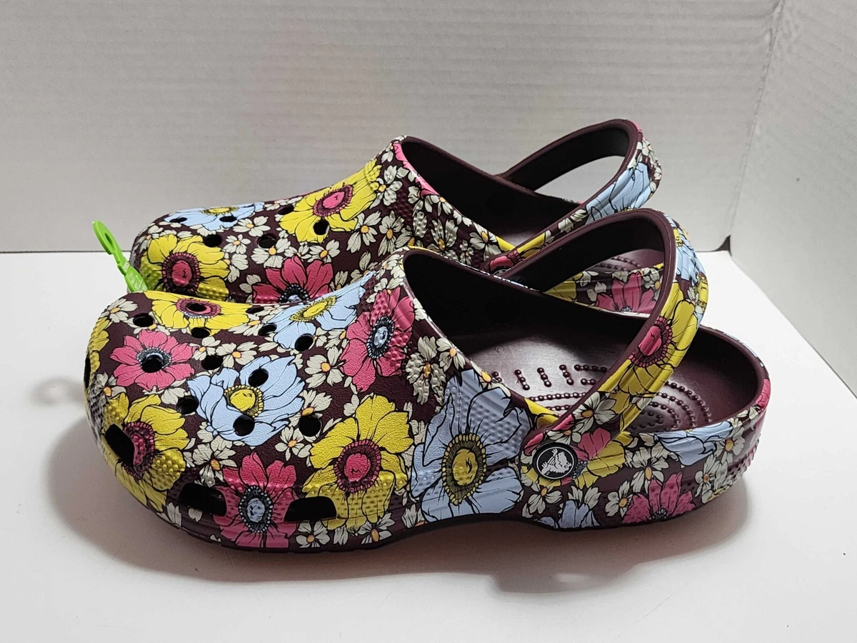 Floral crocs size 9 clearance