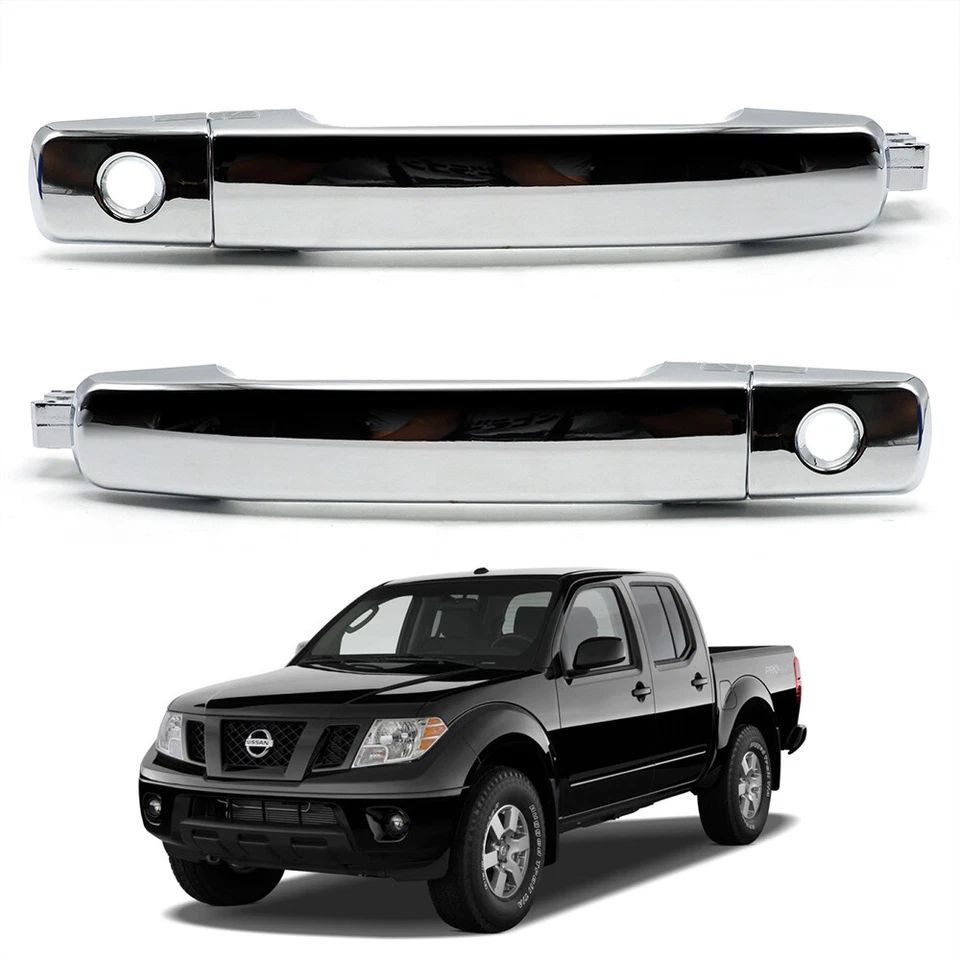 Front Lh+Rh 2Keyhole Chrome Handle Outer Fits Nissan Frontier Navara 2006 2014 Foto 4 de 4