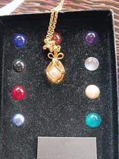 Joan Rivers INTERCHANGEABLE EGG NECKLACE 26” Goldtone Chain 9 colors Excell Con