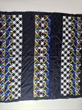 ADRIENNE LANDAU Studio 100% Silk Scarf Blue Designer Print 34” x 34” Square