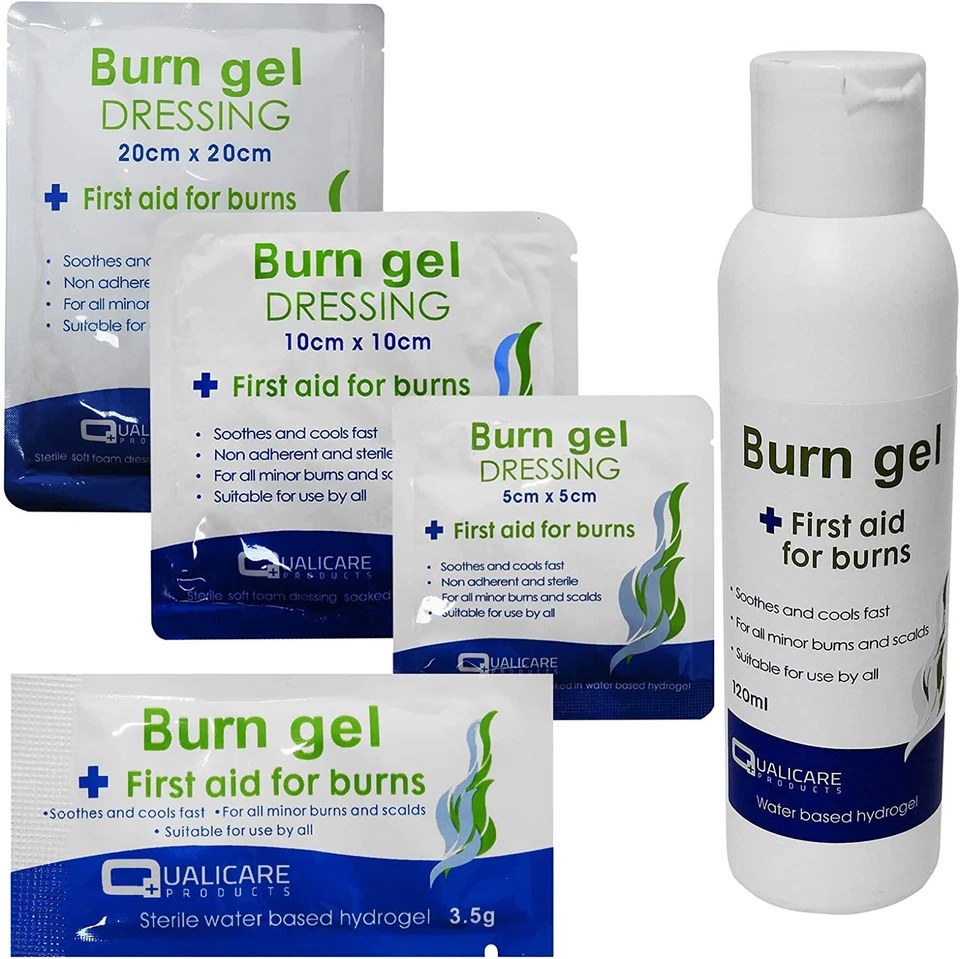 Burn Gel- Sterile, Soothing Relief, Cooling Gel dressing Scalds, 5cm, 10cm. 20cm