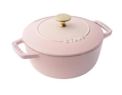 Staub Enameled Pot Wa-NABE Z1032-761 Sorbet Rose Cast Iron Size M