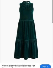 nwt J.CREW green velvet ruffle tiered knee dress factory 0 8 xs runs big