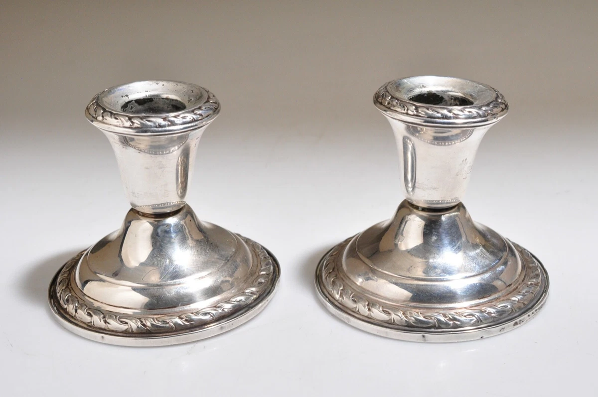 Sterling weighted candlesticks best sale ebay