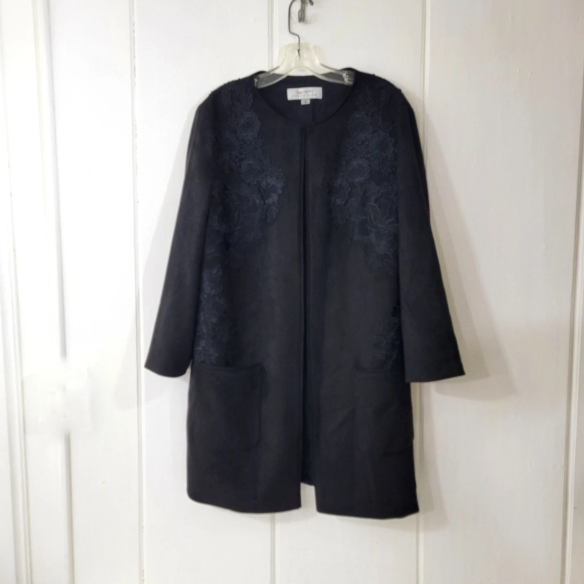 Tahari suede jacket top