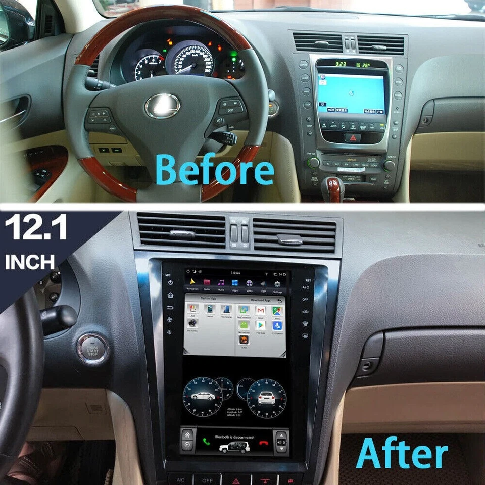 Para Lexus GS300 GS350 GS400 12.1" Pantalla Táctil Coche GPS Navegación Carplay Radio Estéreo Foto 3 de 4