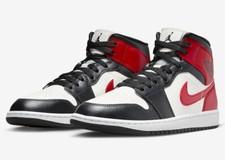 Nike Air Jordan 1 Mid Black Toe Sneaker Schuhe Chicago Bulls 44 44.5 BQ6472-160