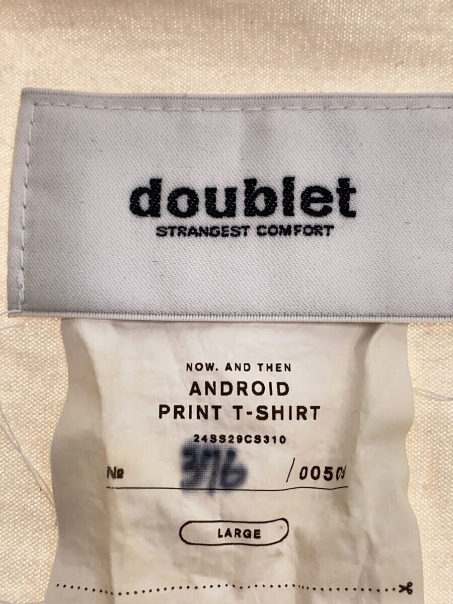 DOUBLET T-SHIRT 24SS ANDROID PRINT L COTTON Cream 24SS29CS310 Used 