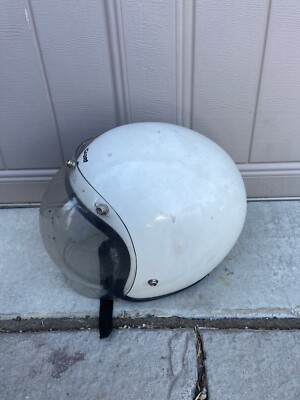 VTG GRANT RG-9 1970's Open Face Shield Motorcycle Helmet White