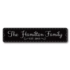 Custom Wedding Family Name Established Date Personalized Metal Decor Sign