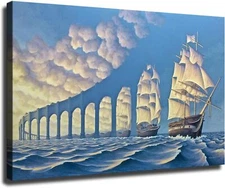 Mural Art Rob Gonsalves' Poster for The Art of Sailing at Sea Poster Painting