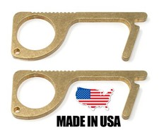 ZipSafe No-Touch Brass Key Safe Door Opener Contactless Keychain Tool 0073-019x2