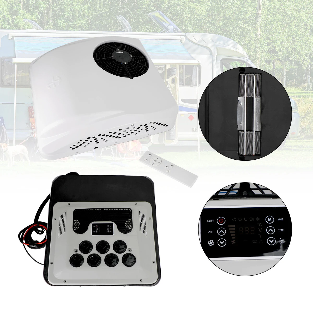 RV Air Conditioner Heat Pump Camper Non-Ducted Rooftop AC Unit Heater/ Cooling | eBay