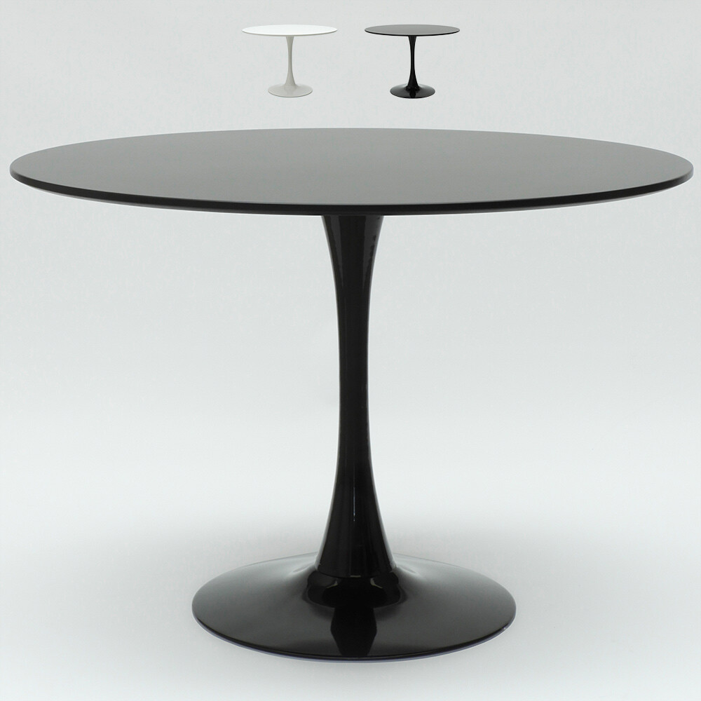 Mesa Tulip redonda 100cm barra cocina comedor negro blanco Tulipan