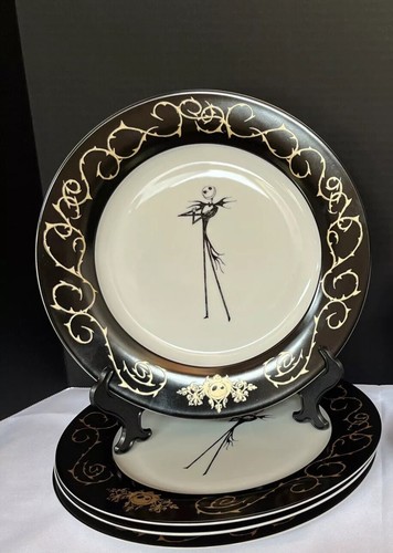 Disney Nightmare Before CHRISTMAS Dinner Plates JACK SKELLINGTON Zrike 4 Pc
